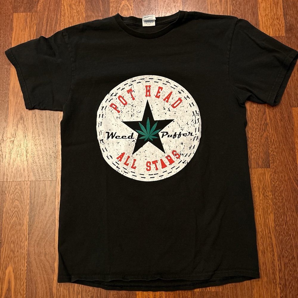 Pot Head All Stars Funny Deadhead Graphic Tshirt Size Medium